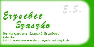 erzsebet szaszko business card