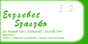 erzsebet szaszko business card